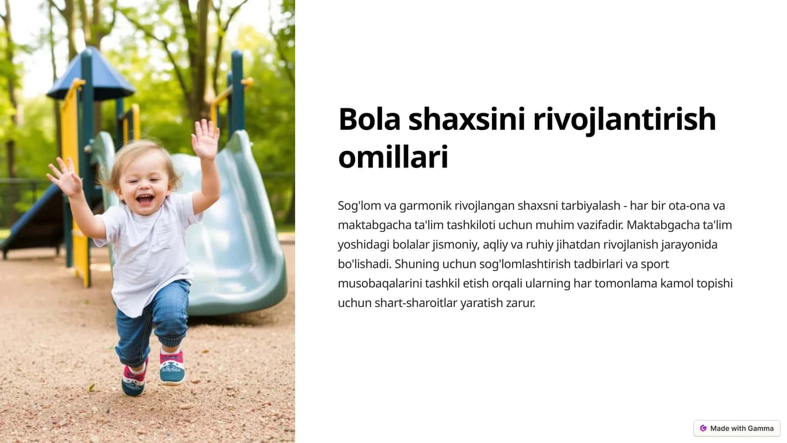Bola shaxsini rivojlantirish omillari