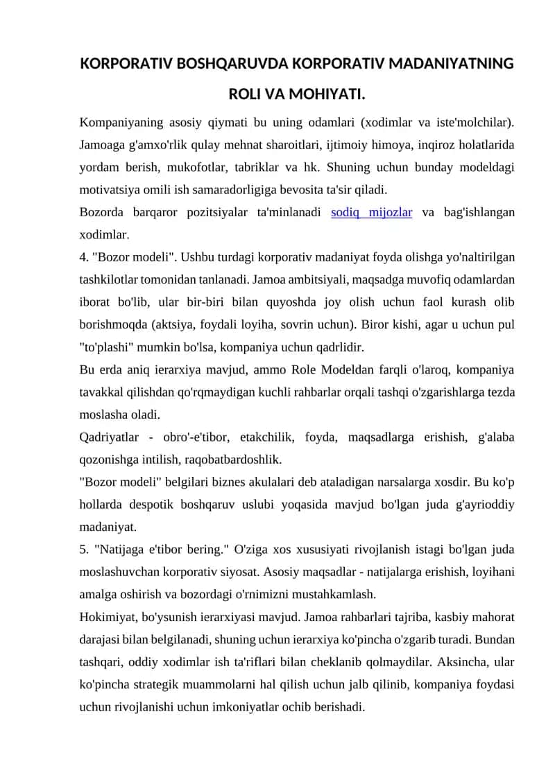 "Bozor modeli"