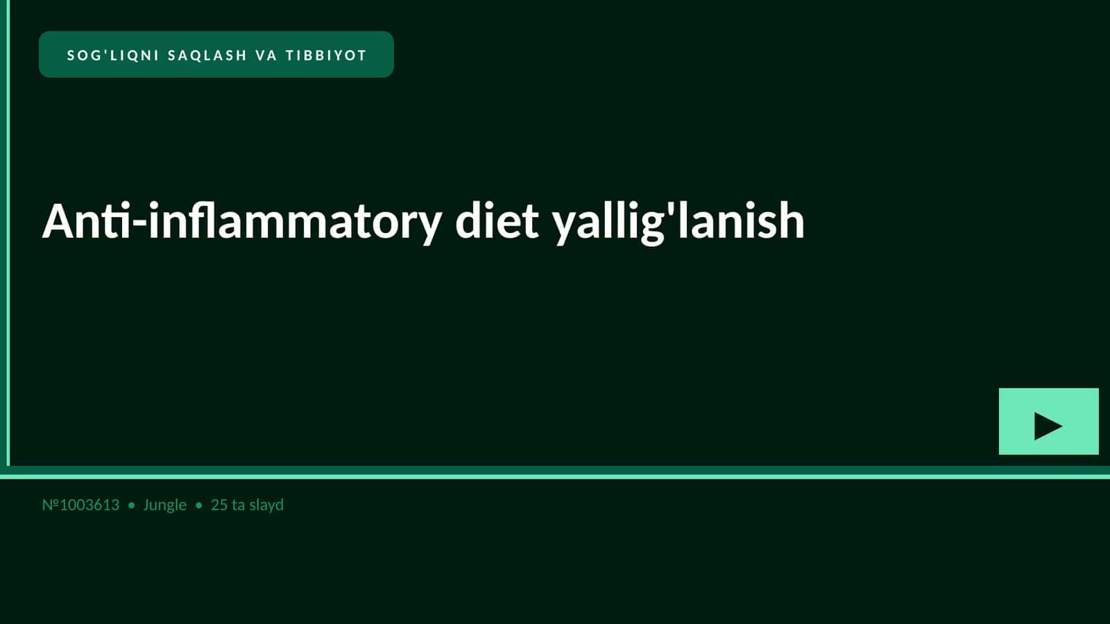 Anti-inflammatory diet yallig'lanish