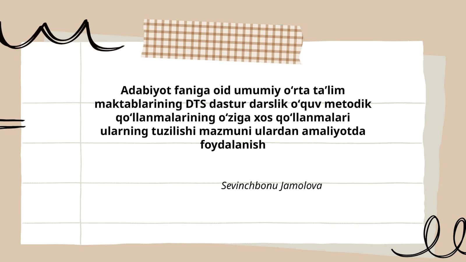 Adabiyot faniga oid umumiy oʻrta taʼlim maktablarining DTS dastur darslik oʻquv metodik qoʻllanmalarining oʻziga xos qoʻllanmalari ularning tuzilishi mazmuni ulardan amaliyotda foydalanish