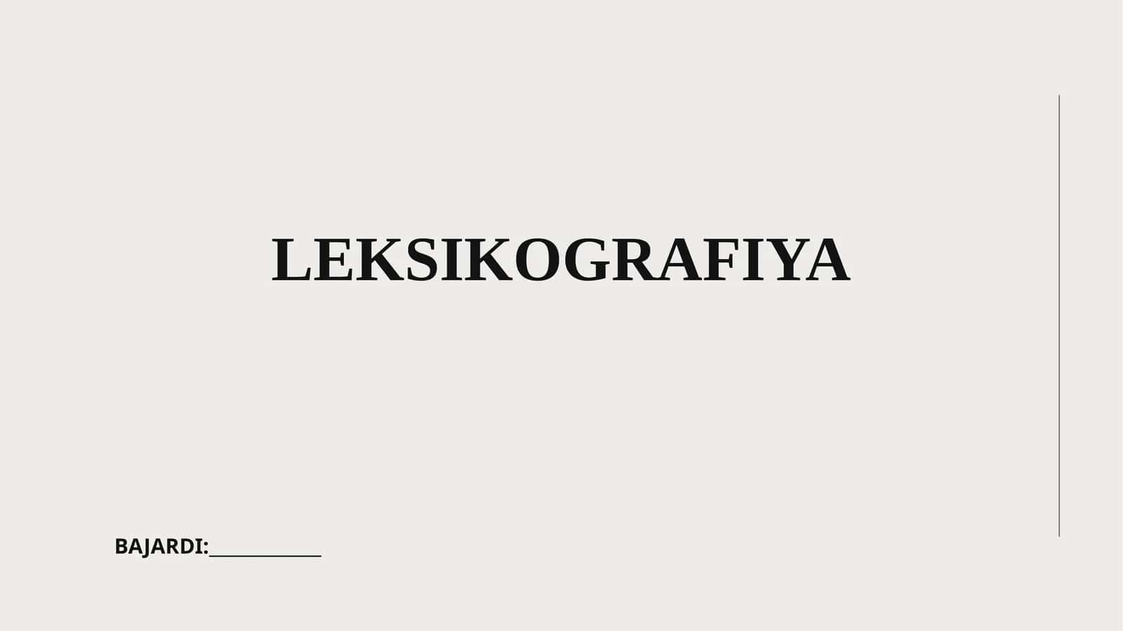 LEKSIKOGRAFIYA