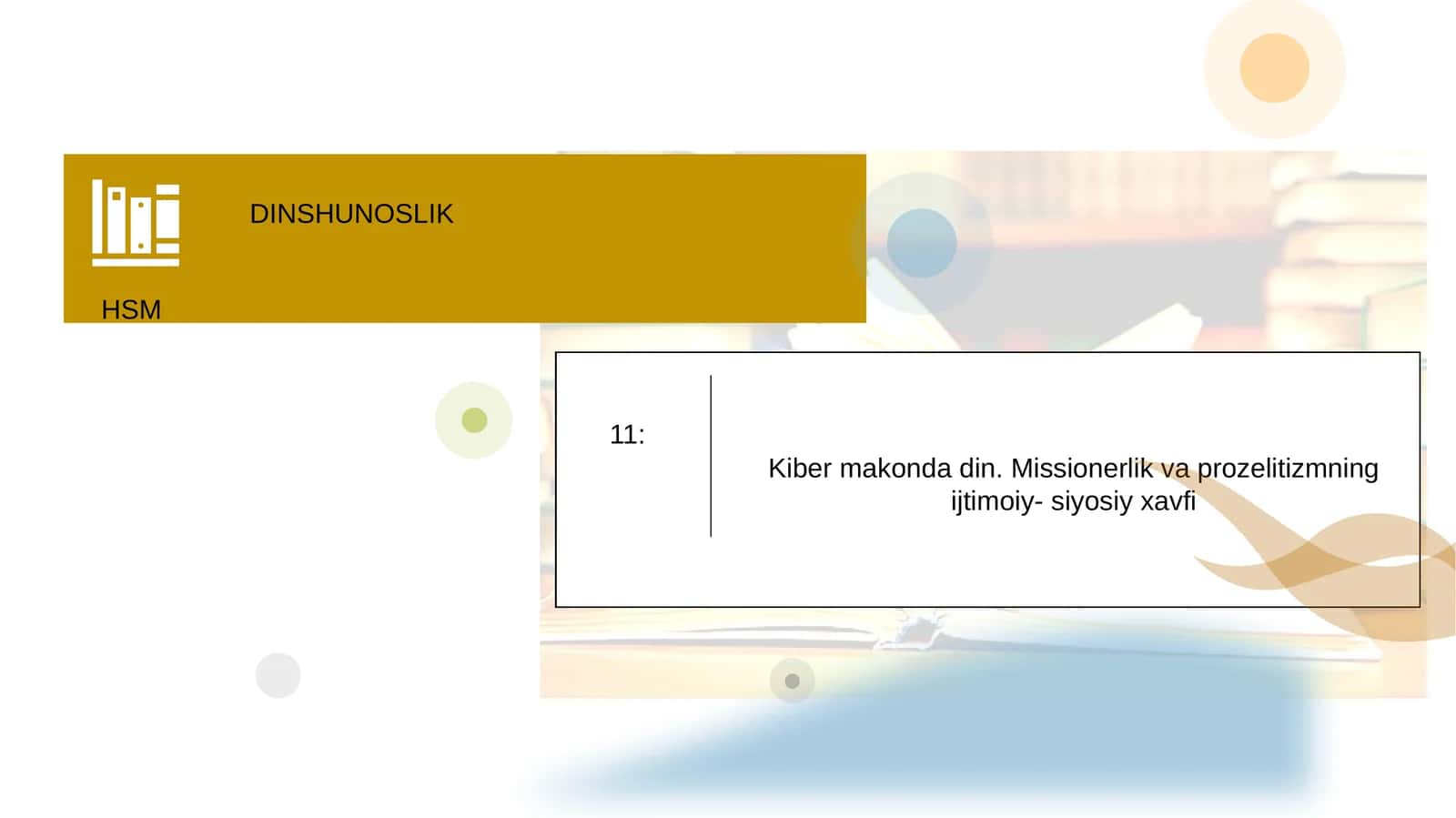 Dinshunoslik.O’quvqo’llanma
