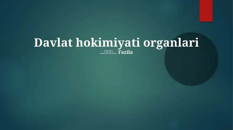 Davlat hokimiyati organlari