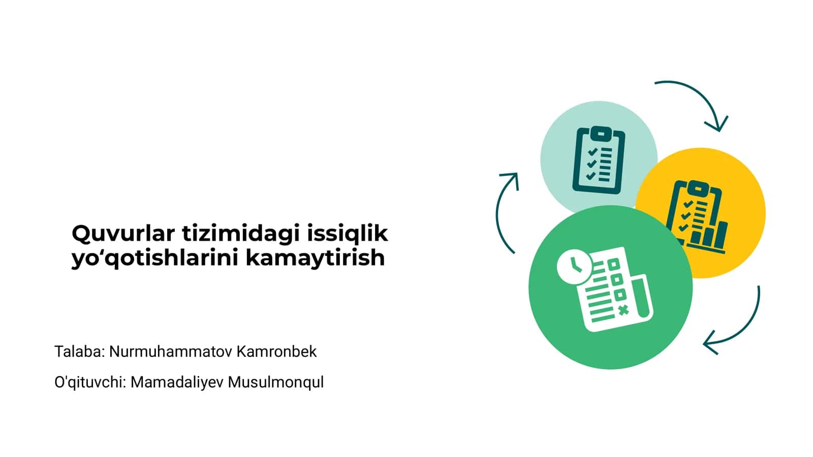 Quvurlar tizimidagi issiqlik yoʻqotishlarini kamaytirish