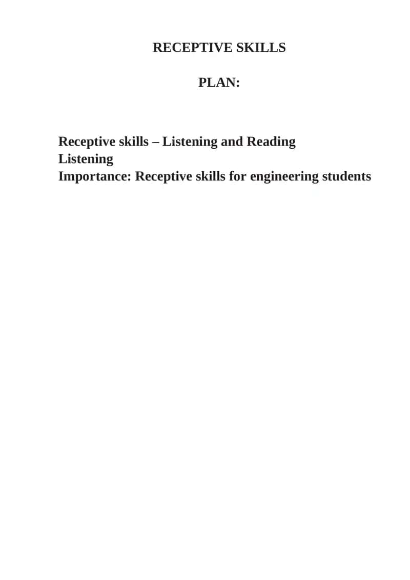 Receptive Skills for Engineering Students