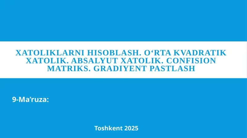 Xatoliklarni hisoblash