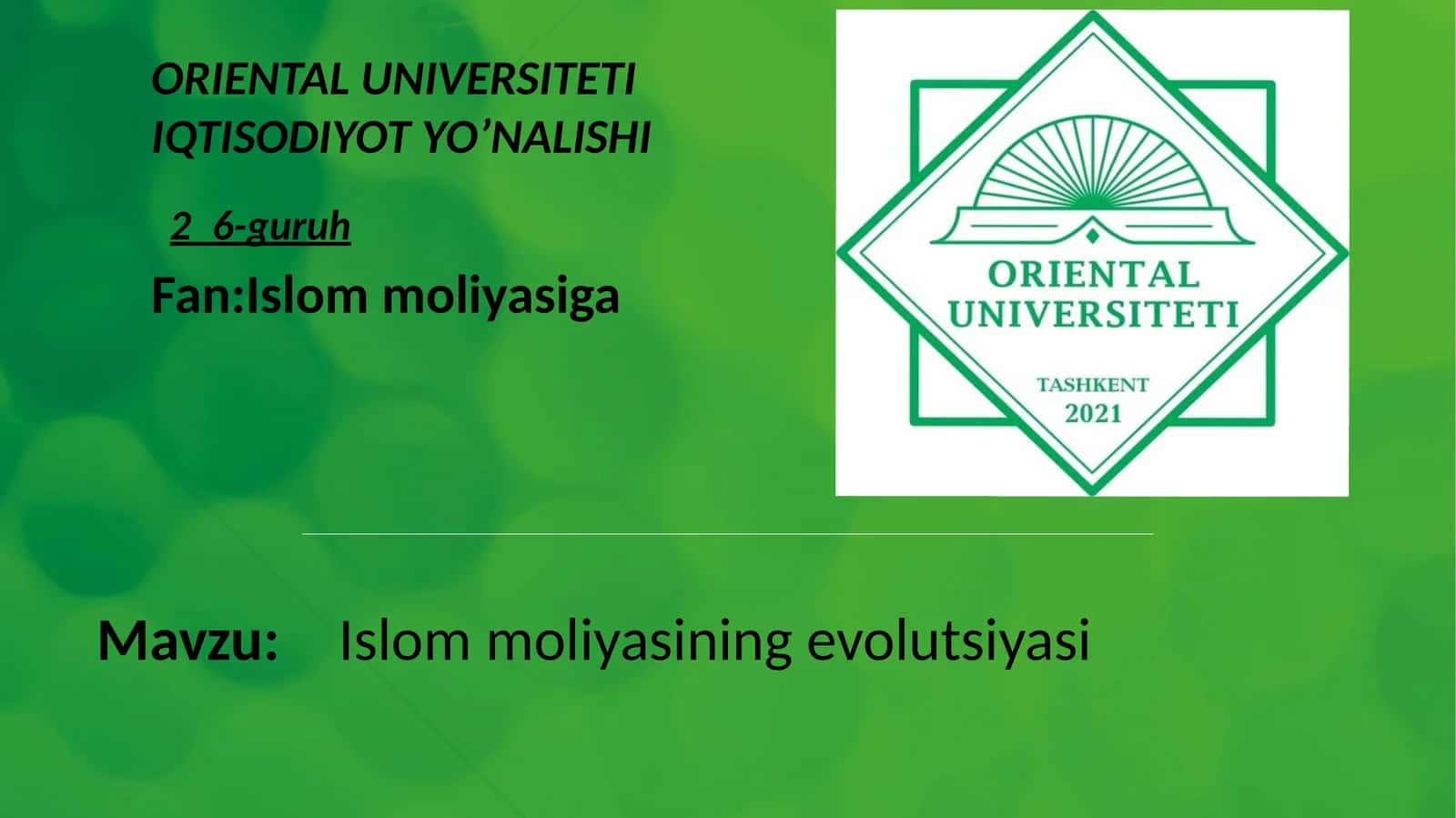 Islom moliyasiga evolutsiyasi