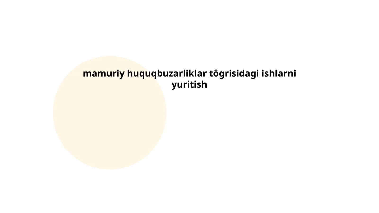 Ma'muriy huquqbuzarliklar tôgrisidagi ishlarni yuritish