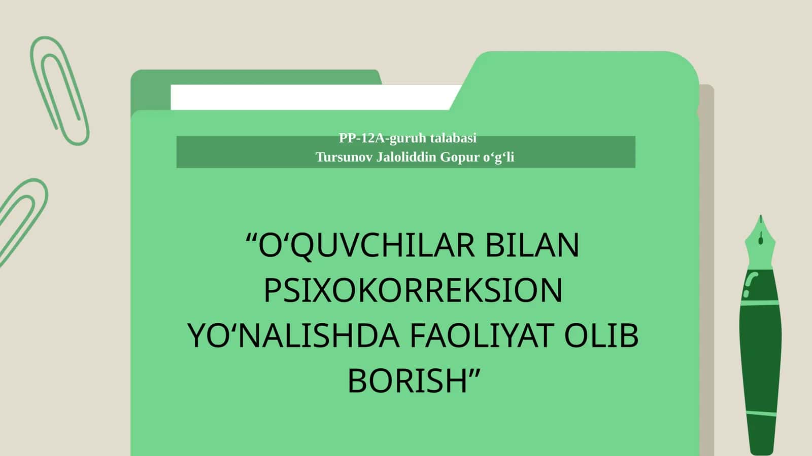 O‘QUVCHILAR BILAN PSIXOKORREKSION YO‘NALISHDA FAOLIYAT OLIB BORISH