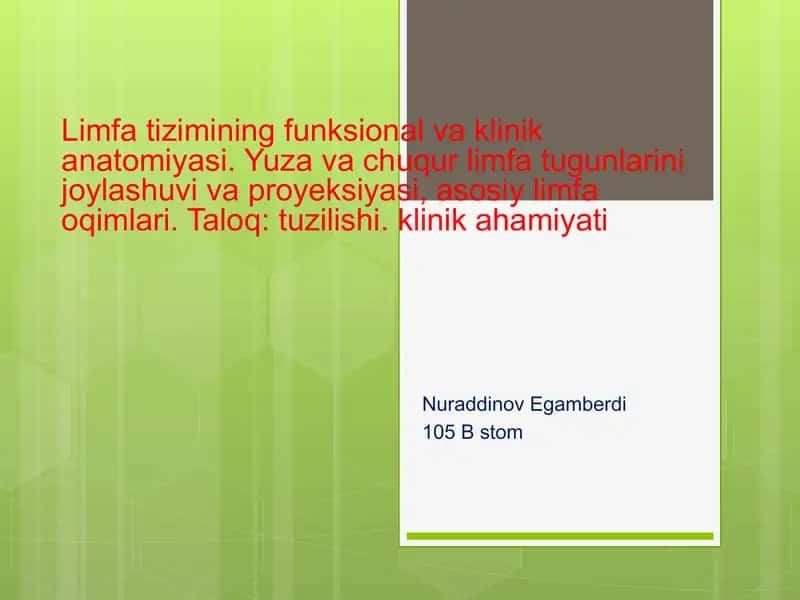 limfa va taloq anatomiyasi pptx