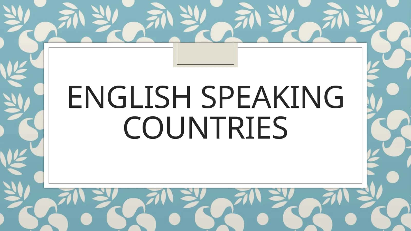 English speaking countries