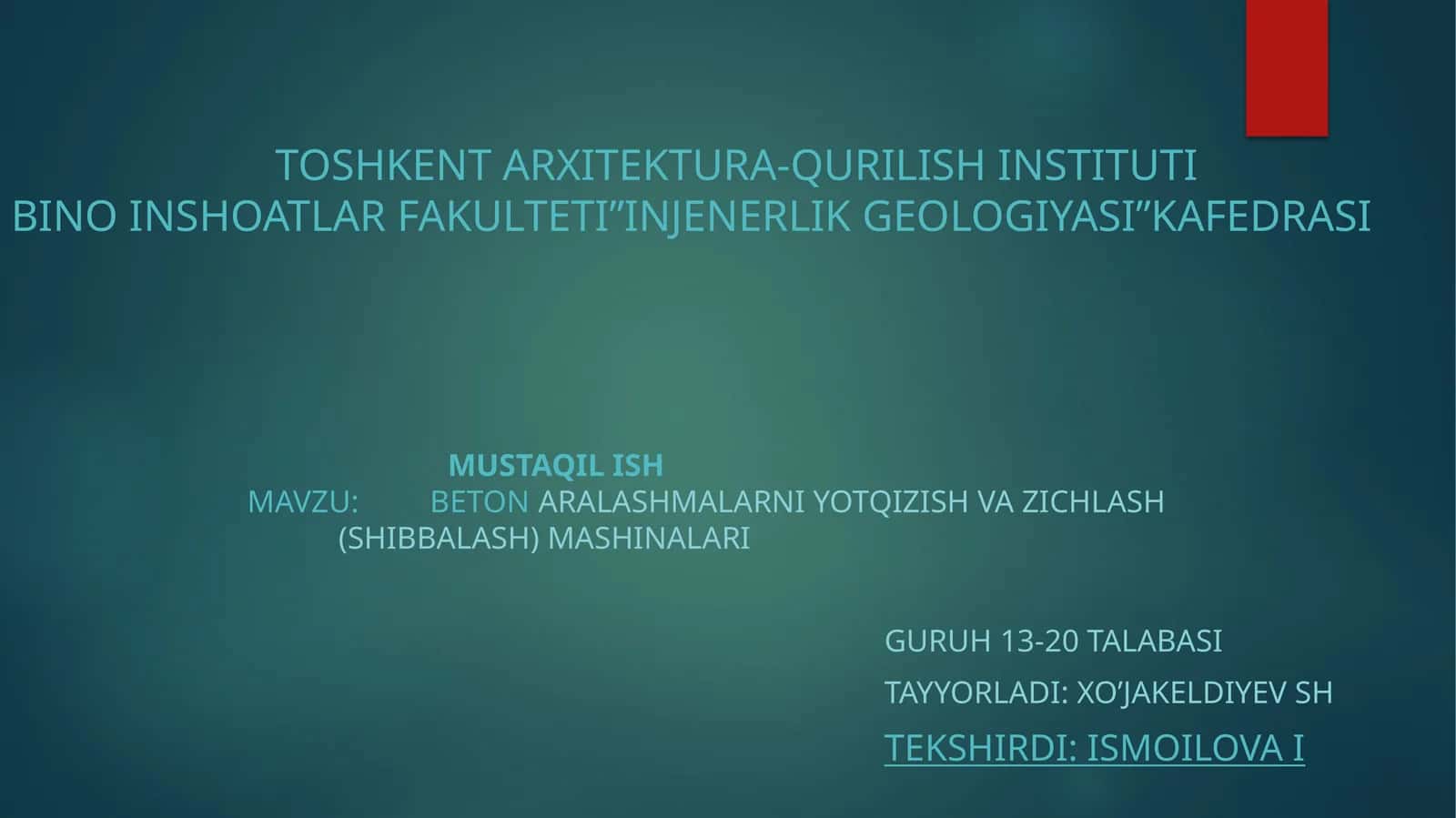 Injenerlik Geologiyasi Kafedrasi