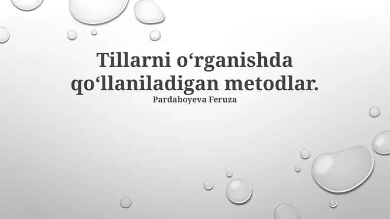 Til o'rganish usullari