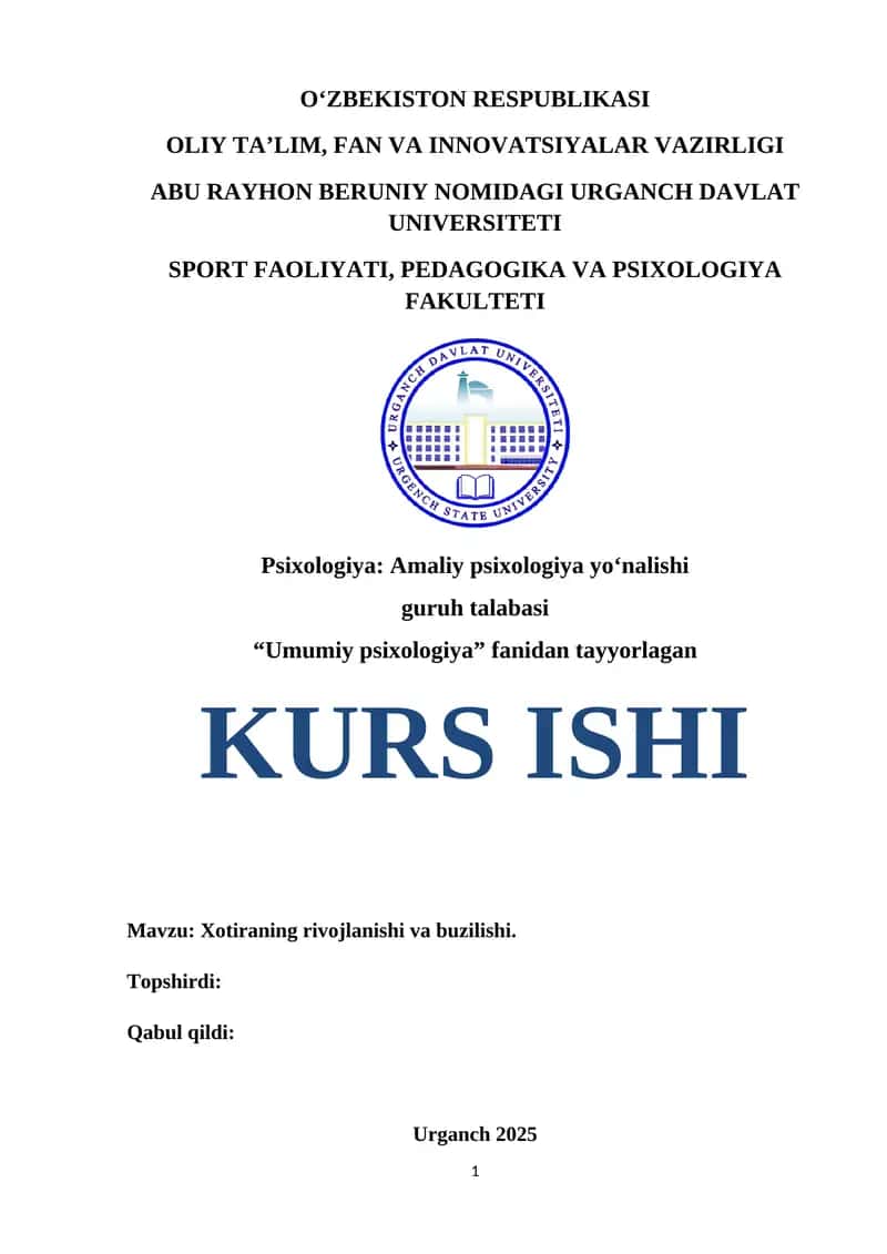 Xotiraning rivojlanishi va buzilishi