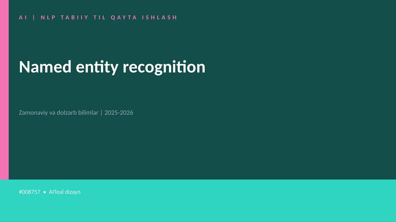 Named entity recognition