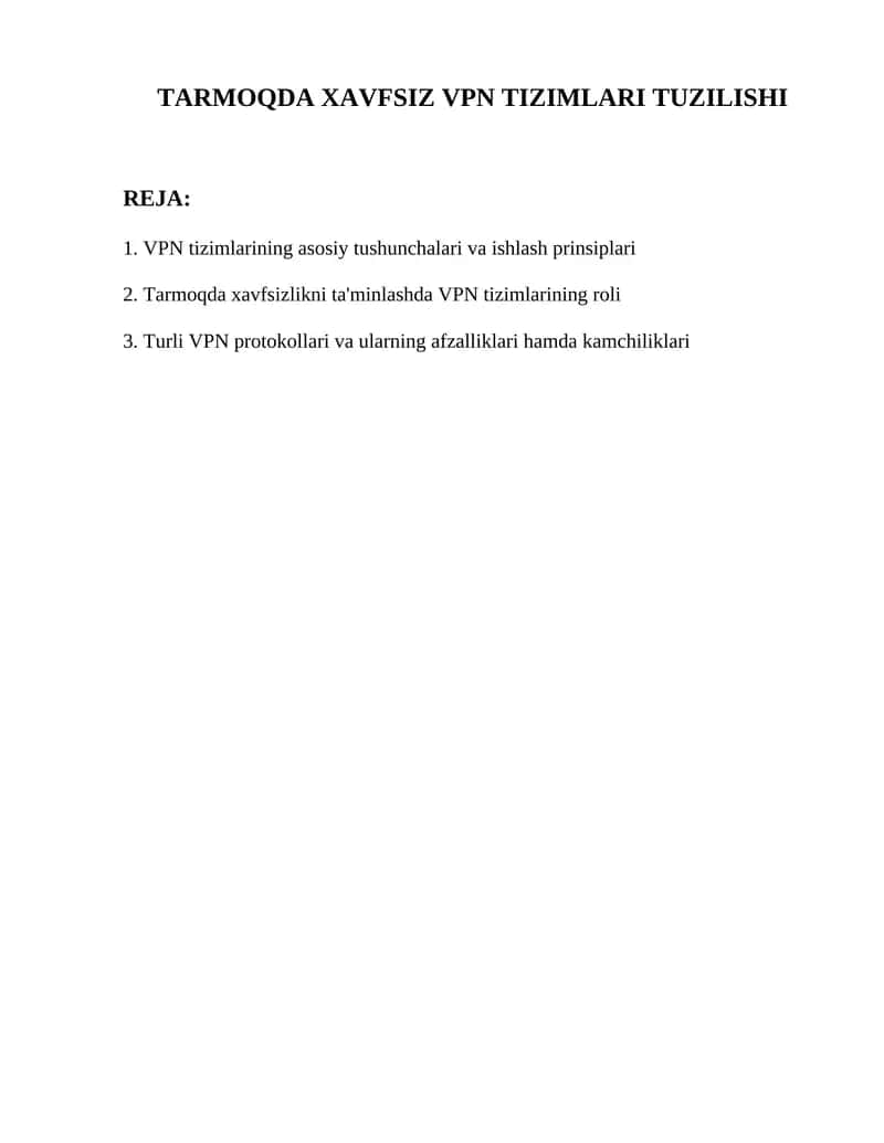 VPN tizimlari
