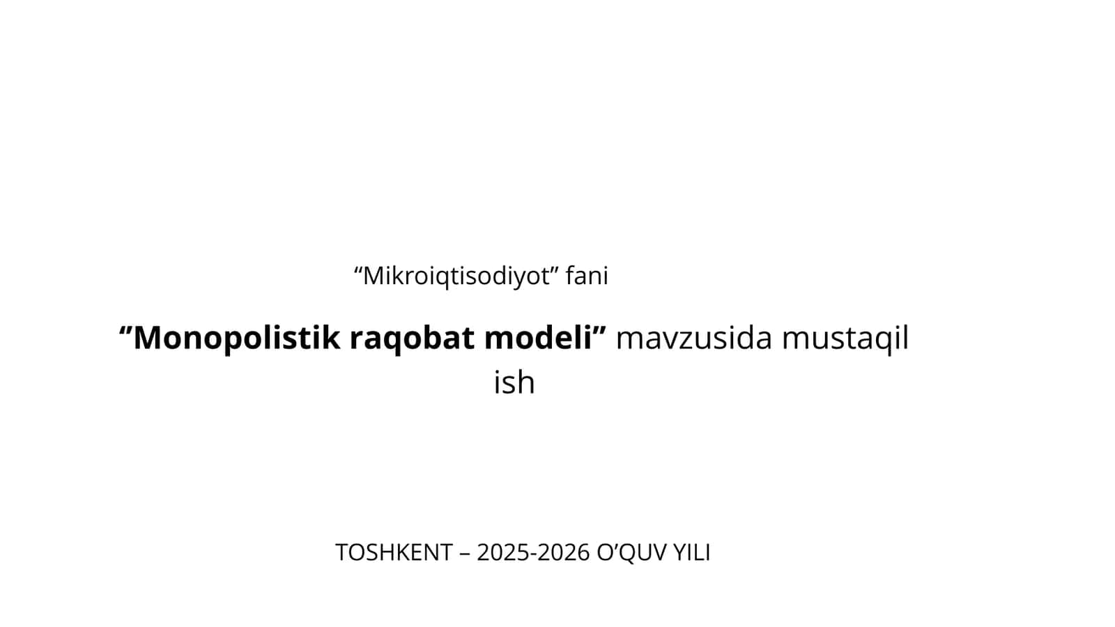 Mikroiqtisodiyot