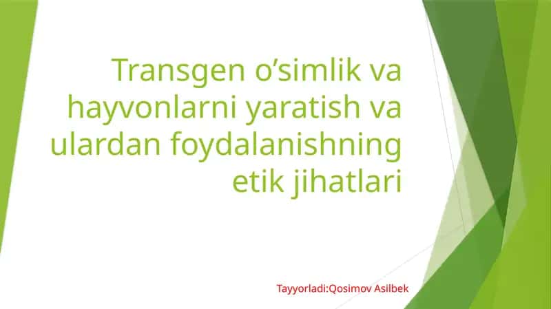 O’simliklarning Agrobakterial Transformatsiyasi