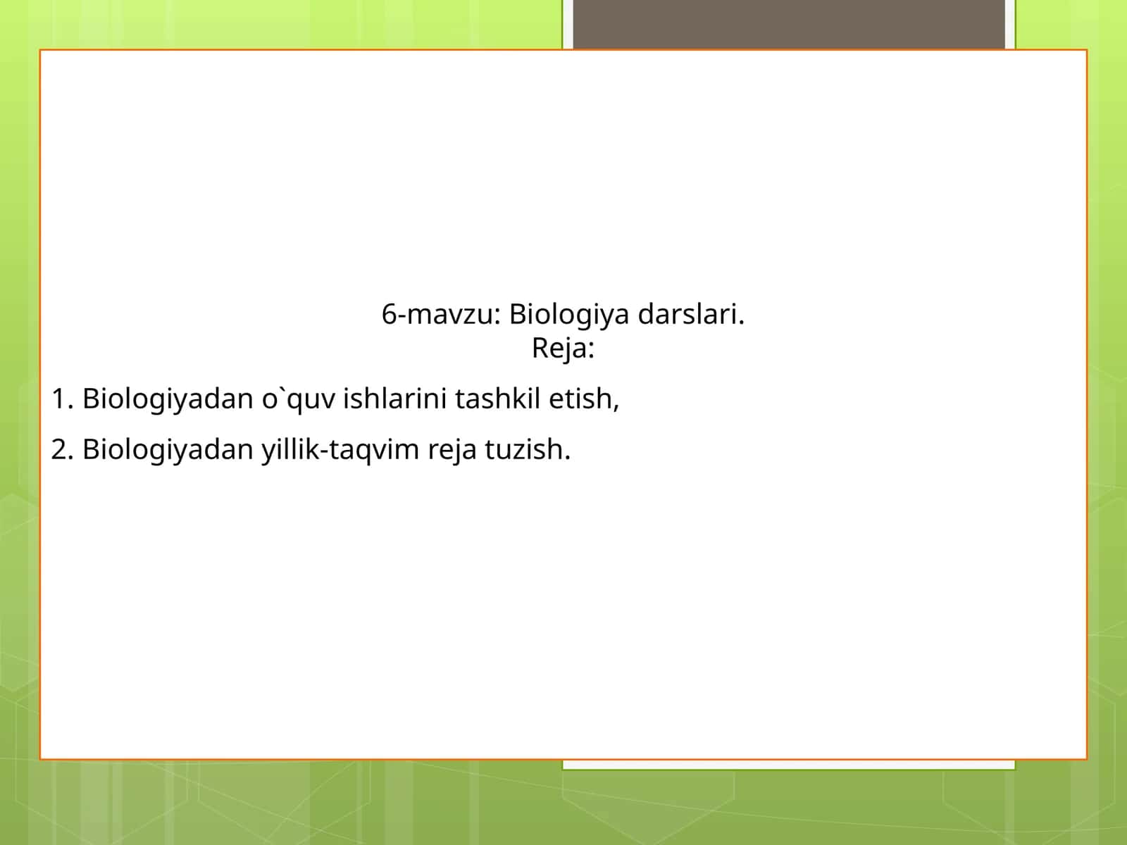 Biologiya darslari