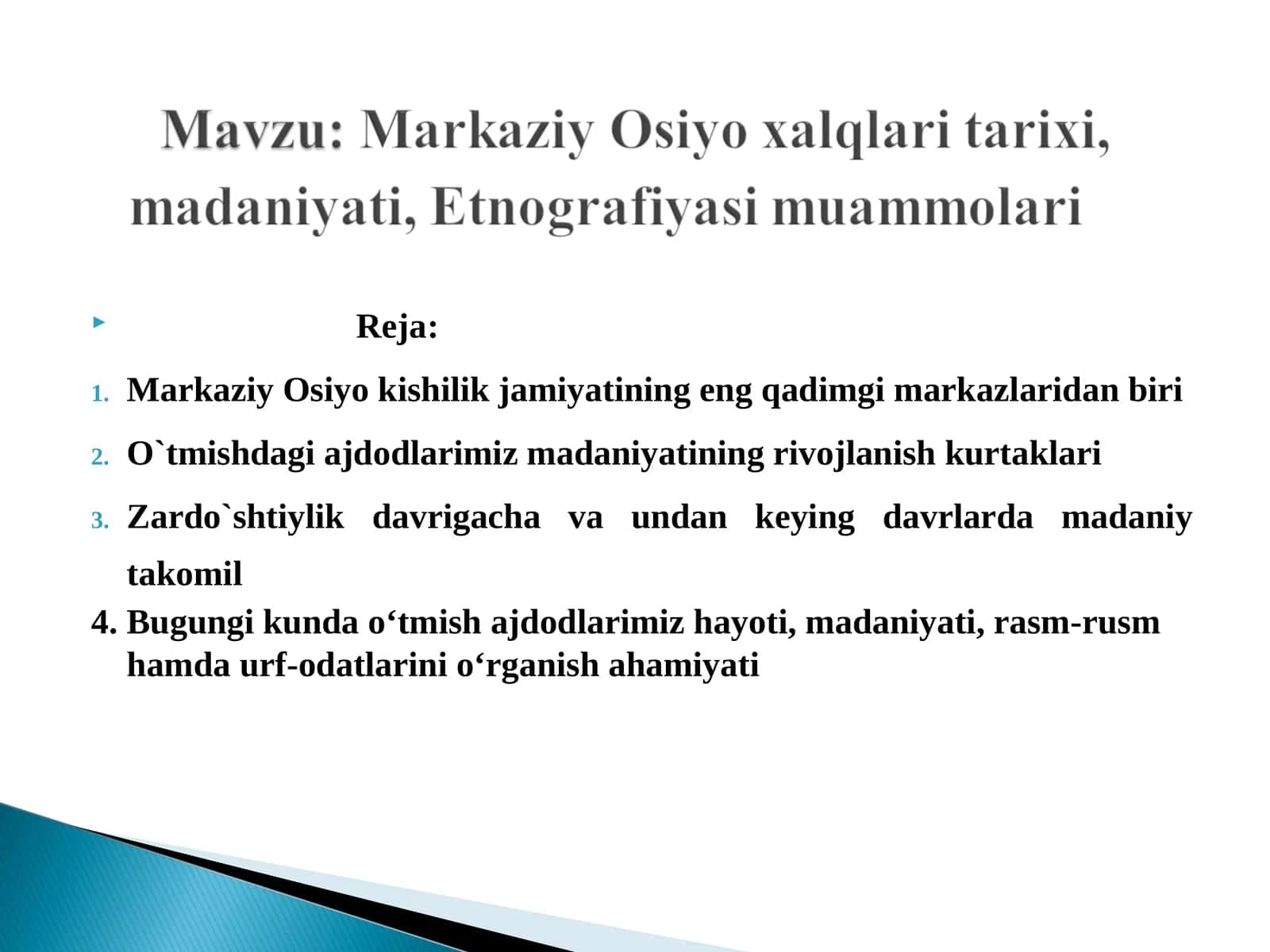 O`zbeklarning oilaviy turmush an’analari, to`y tantanalari, dafn marosimlari hamda milliy qadriyatlariga oid tadqiqotlari