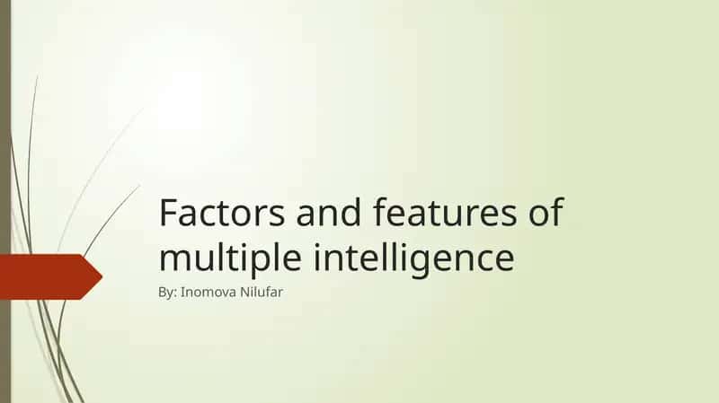 Factors and features of multiple intelligence