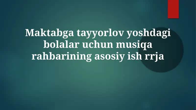 Bolalar uchun Musiqa Rejasi