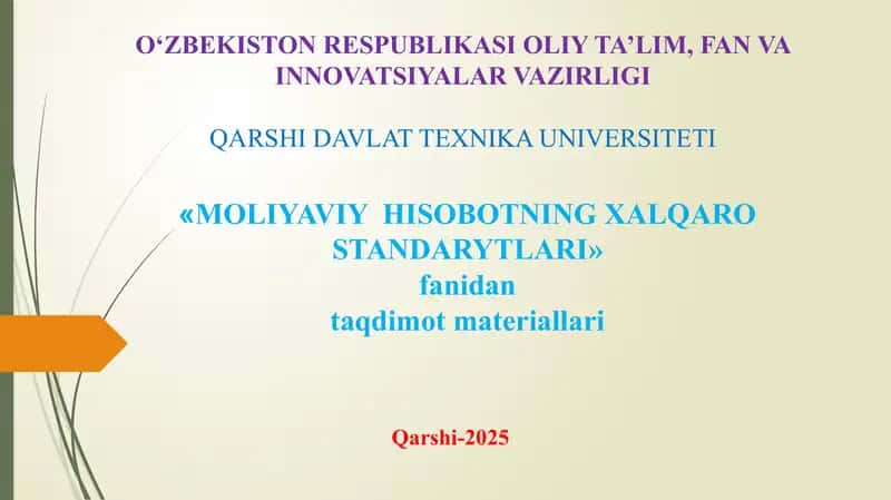MAVZU.TOVAR MODDIY ZAXIRALARINI HISOBGA OLISH (2soat)
