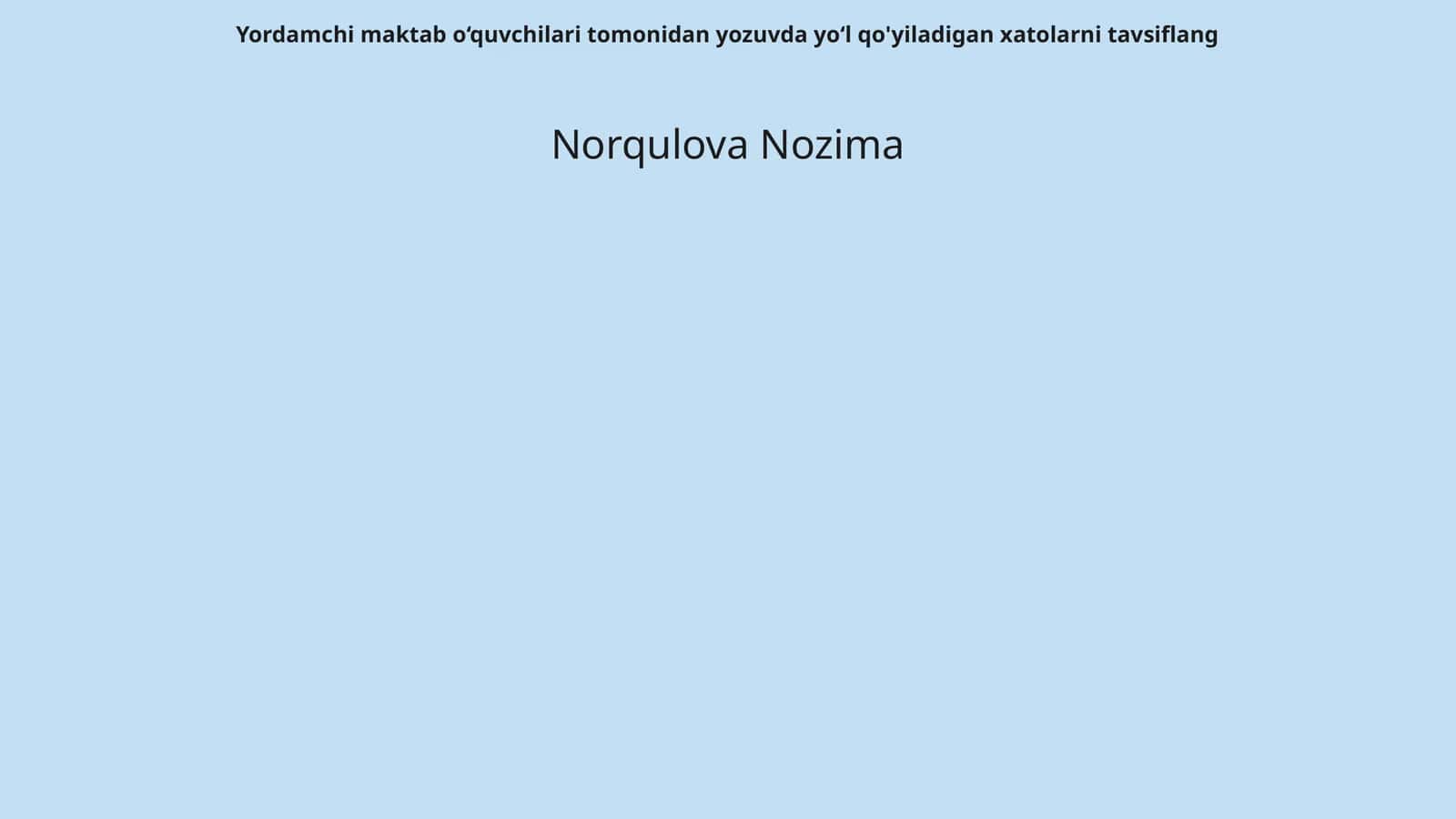 Yordamchi maktab o‘quvchilari tomonidan yozuvda yoʻl qo'yiladigan xatolarni tavsiflang