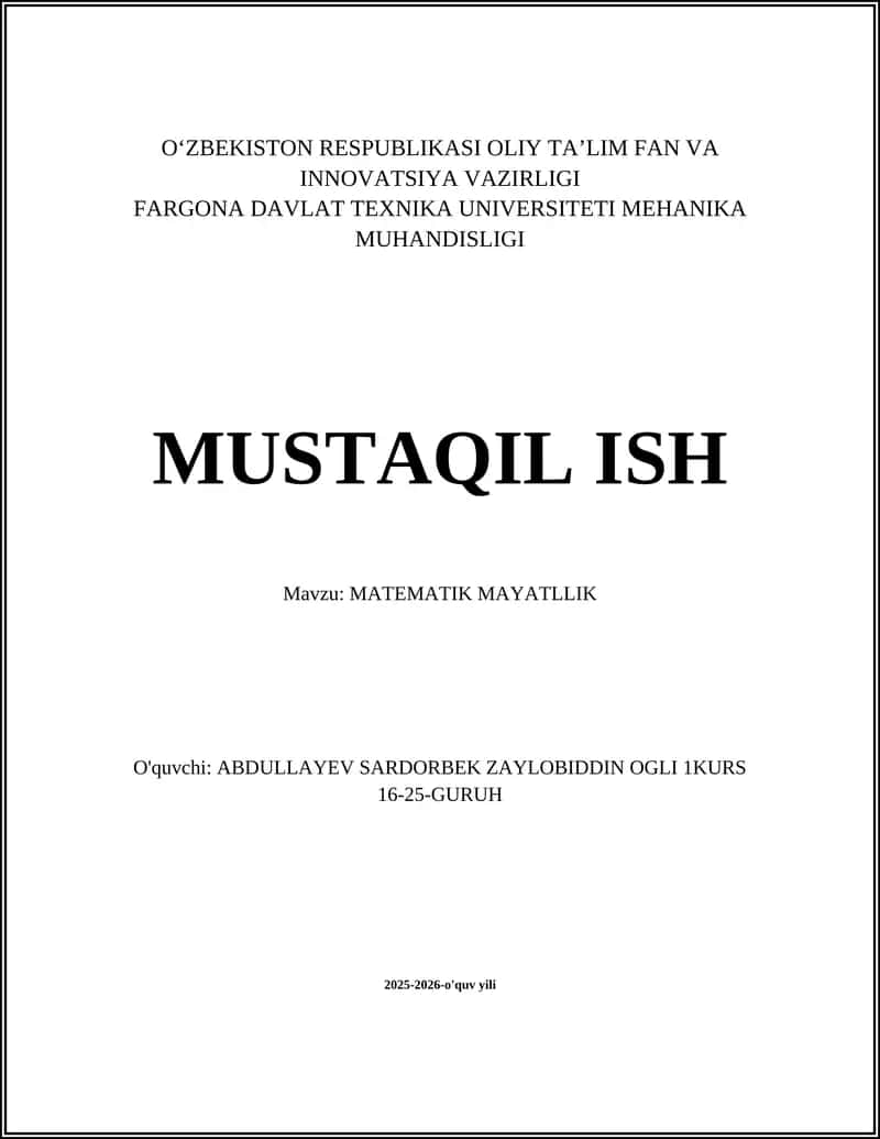 Matematik Mayatllik