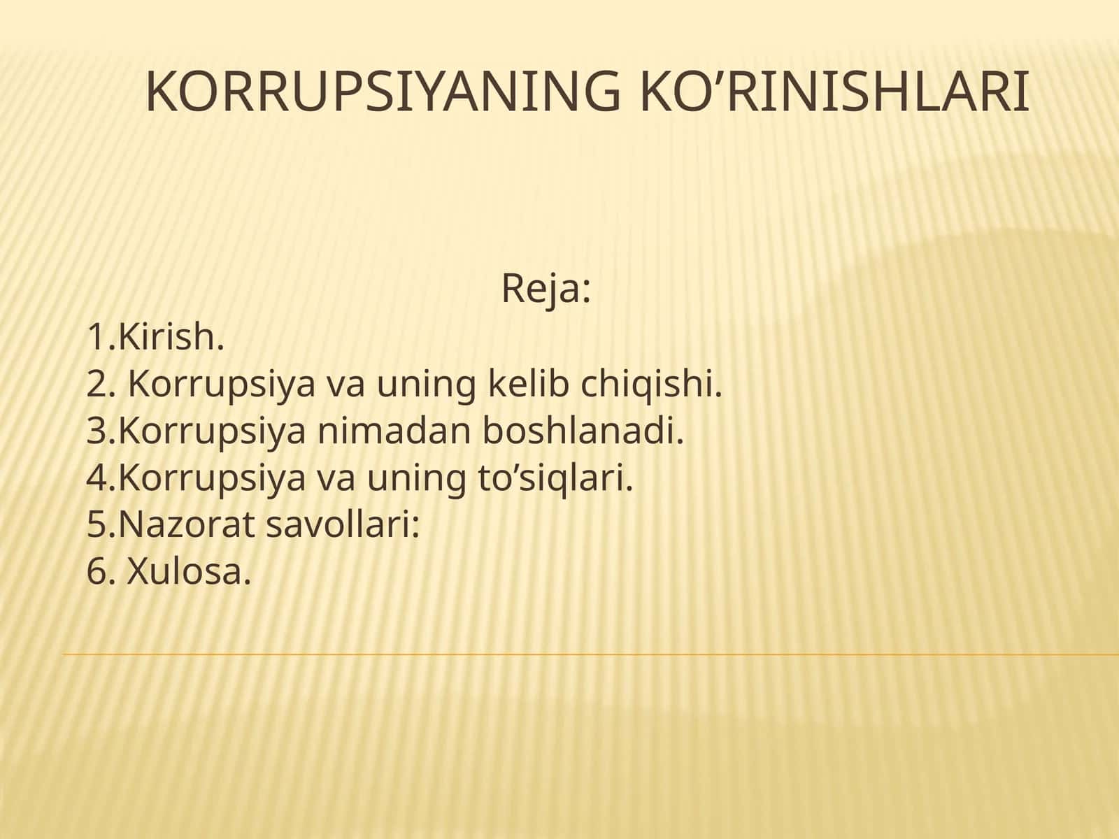 Korrupsiyaning ko’rinishlari