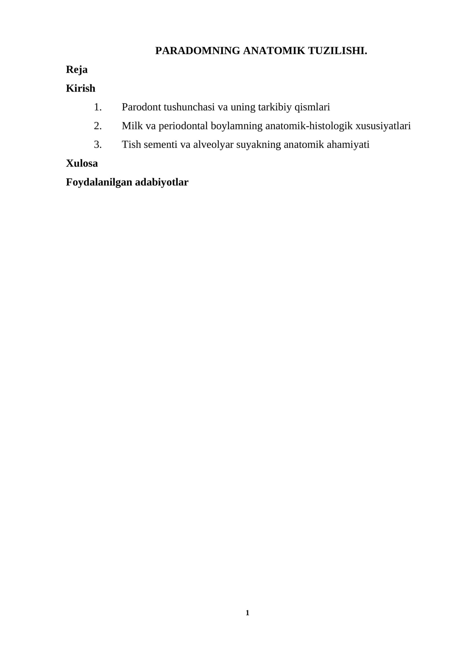 PARADOMNING ANATOMIK TUZILISHI