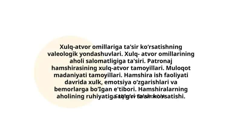 Xulq-atvor omillariga ta'sir koʻrsatishning valeologik yondashuvlari