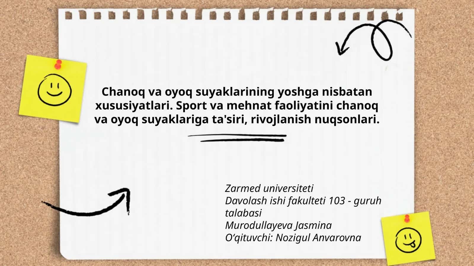 Chanoq va oyoq suyaklarining yoshga nisbatan xususiyatlari