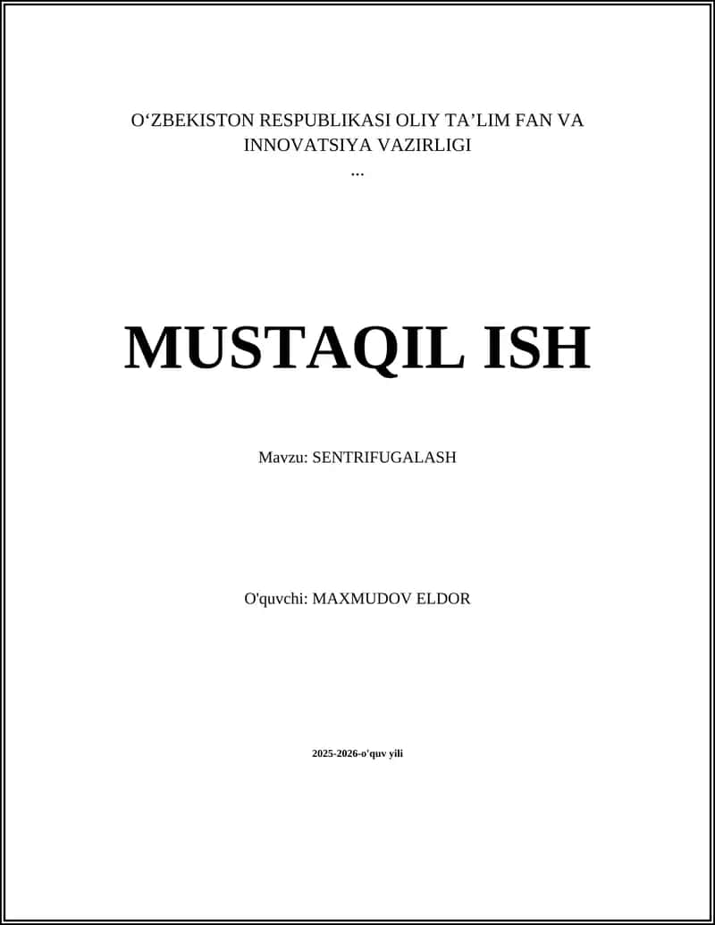 SENTRIFUGALASH