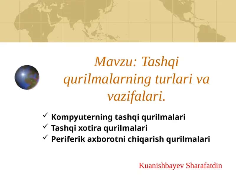 Kompyuterning tashqi qurilmalari