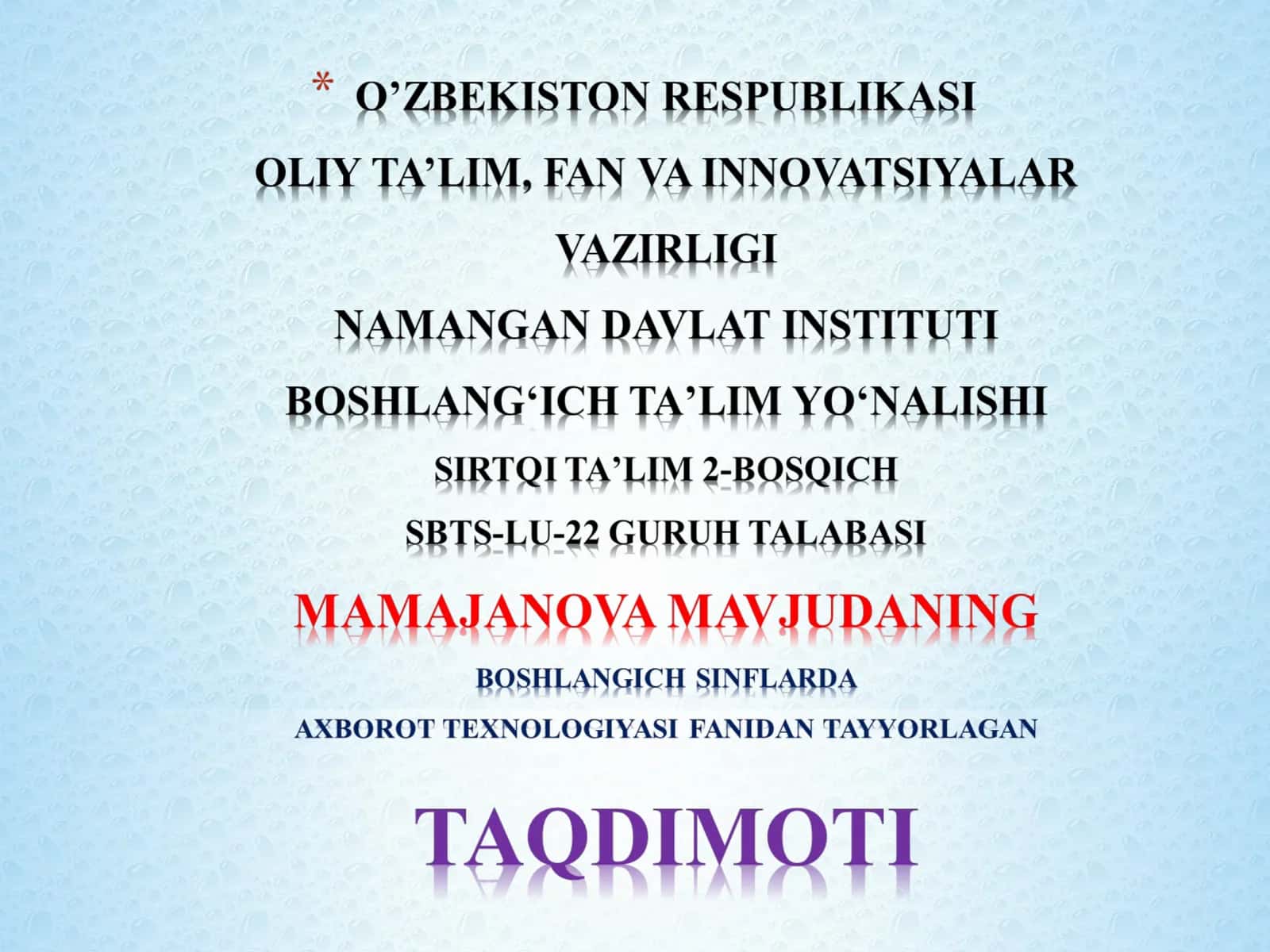 Jadvaldan tashqari ko`paytirish