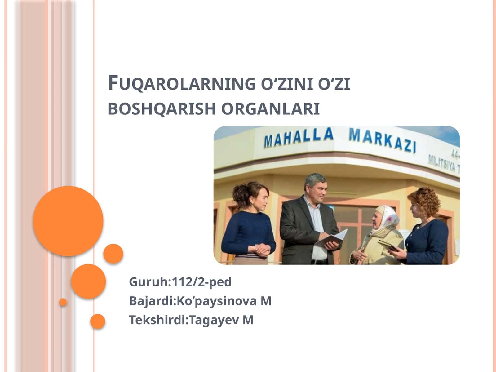 Fuqarolarning oʻzini oʻzini boshqarish organlari