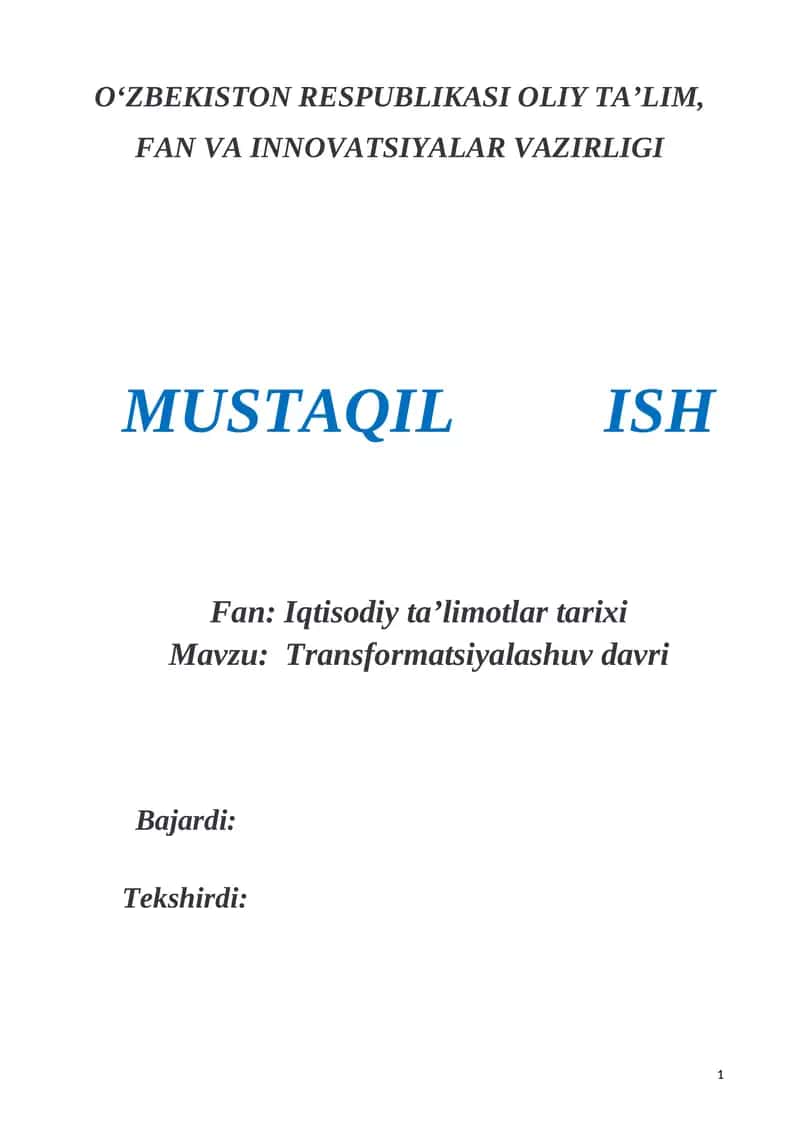 Transformatsiyalashuv davri