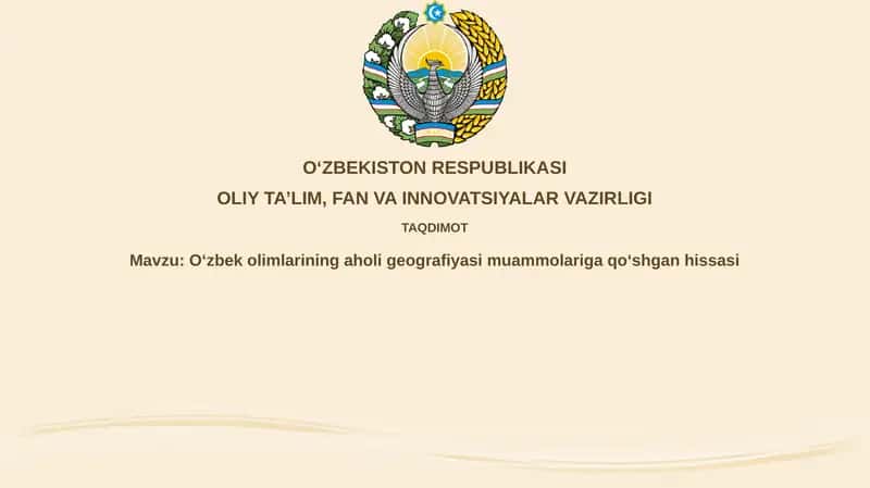 Oʻzbekolimlarining aholigeografiyasimuammolarigaqoʻshganhissasi