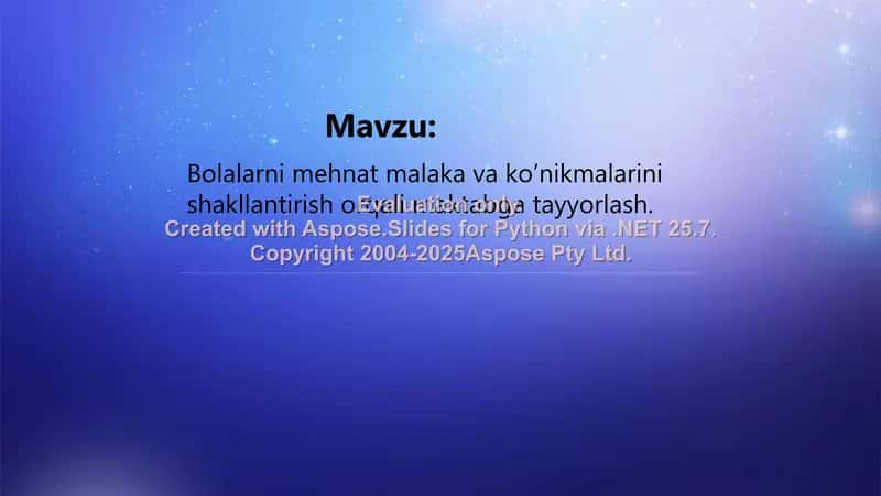 Bolalarni mehnat malaka va ko’nikmalarini shakllantirish orqali maktabga tayyorlash