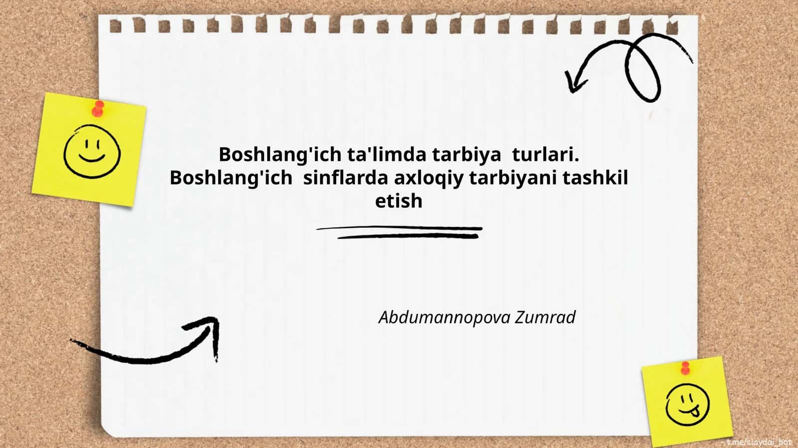 Boshlang'ich ta'limda tarbiya turlari