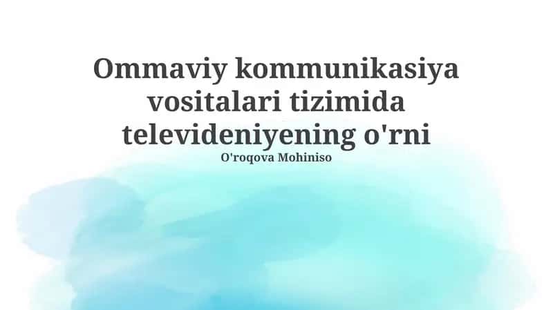 Televideniyening ommaviy axborot vositalari tizimi