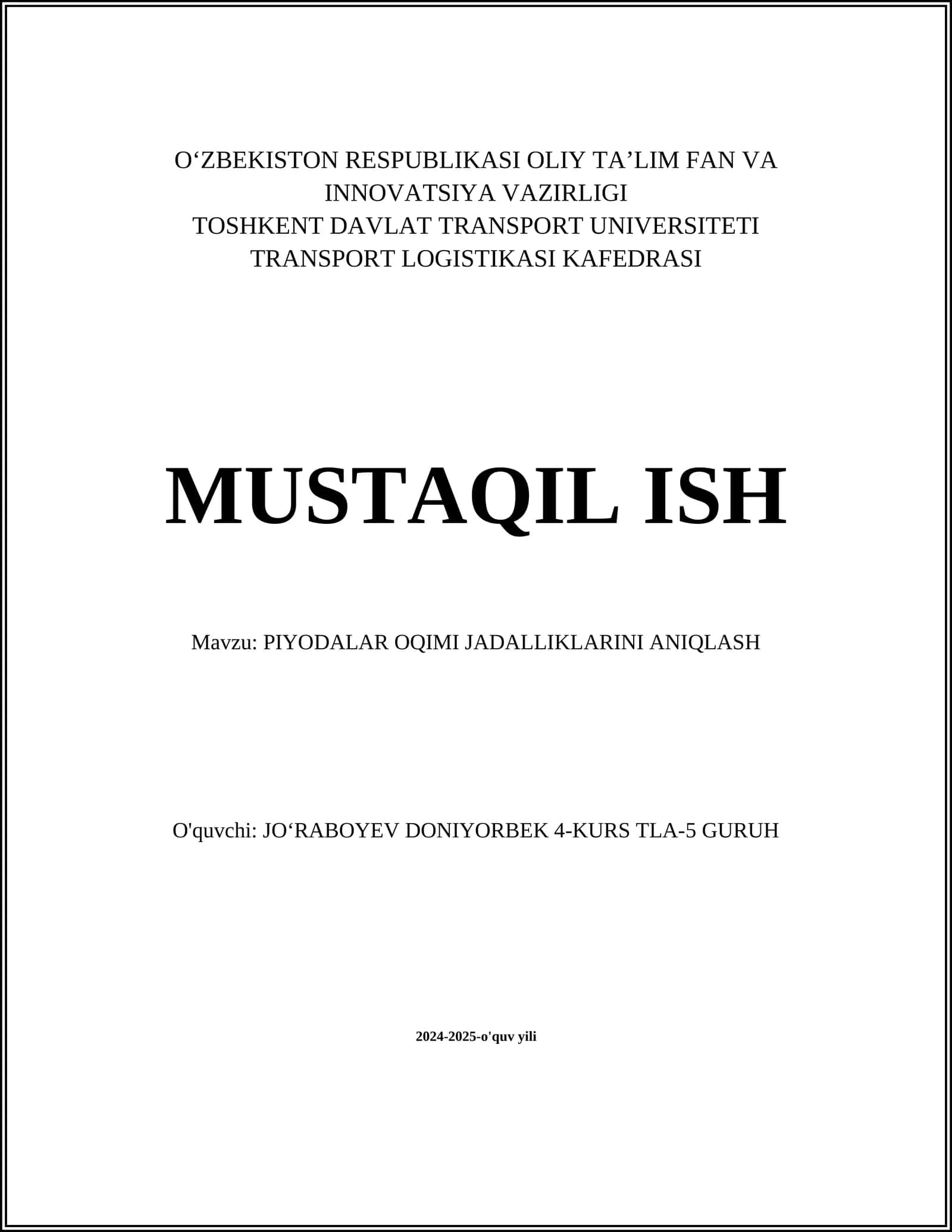 Piyodalar Oqimi Monitoringi