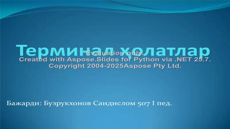 Терминал ҳолатлар