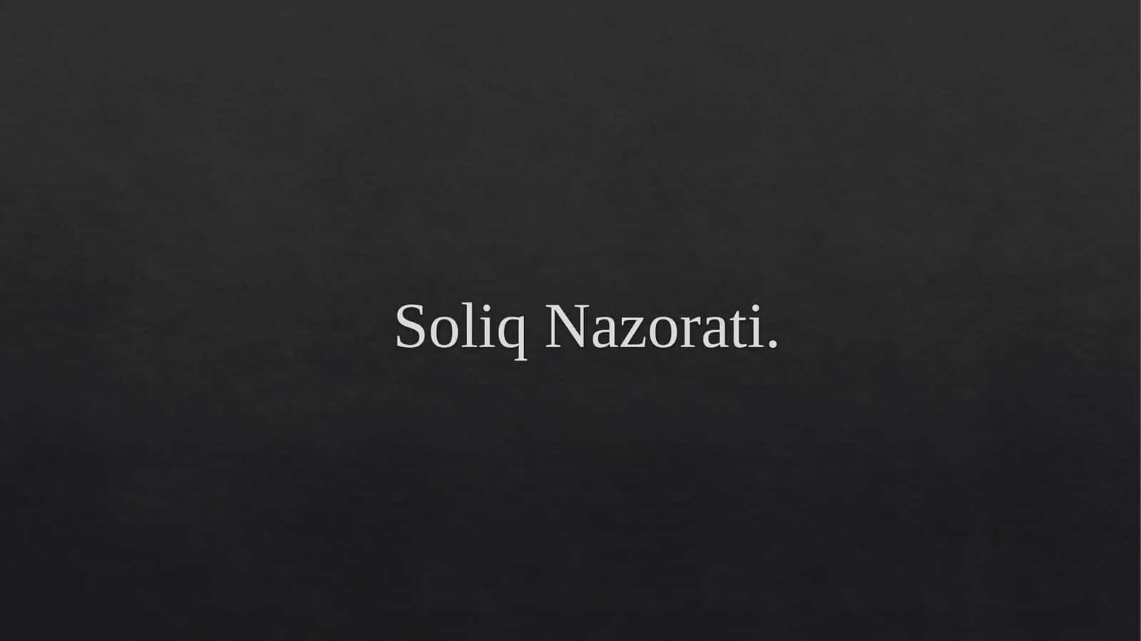 SoliqNazorati