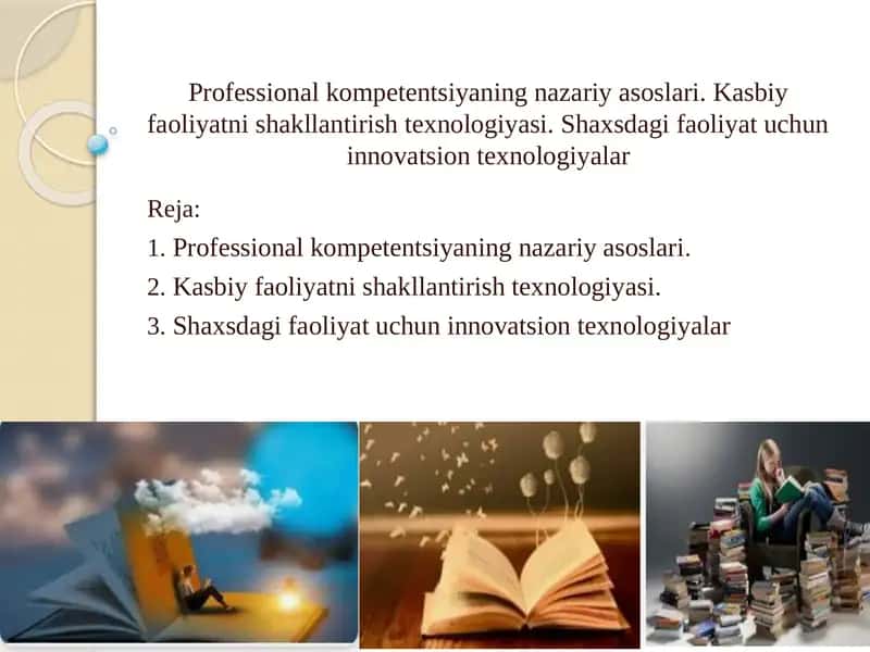 Professionalkompetentsiyaning nazariyasoslari
