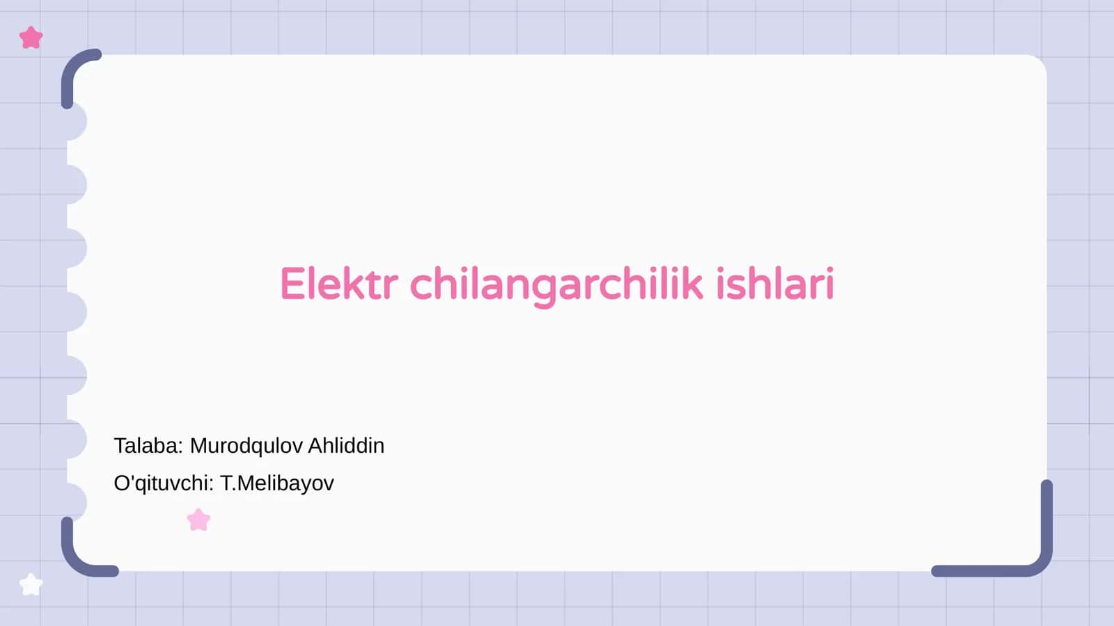 Elektr chilangarchilik ishlari