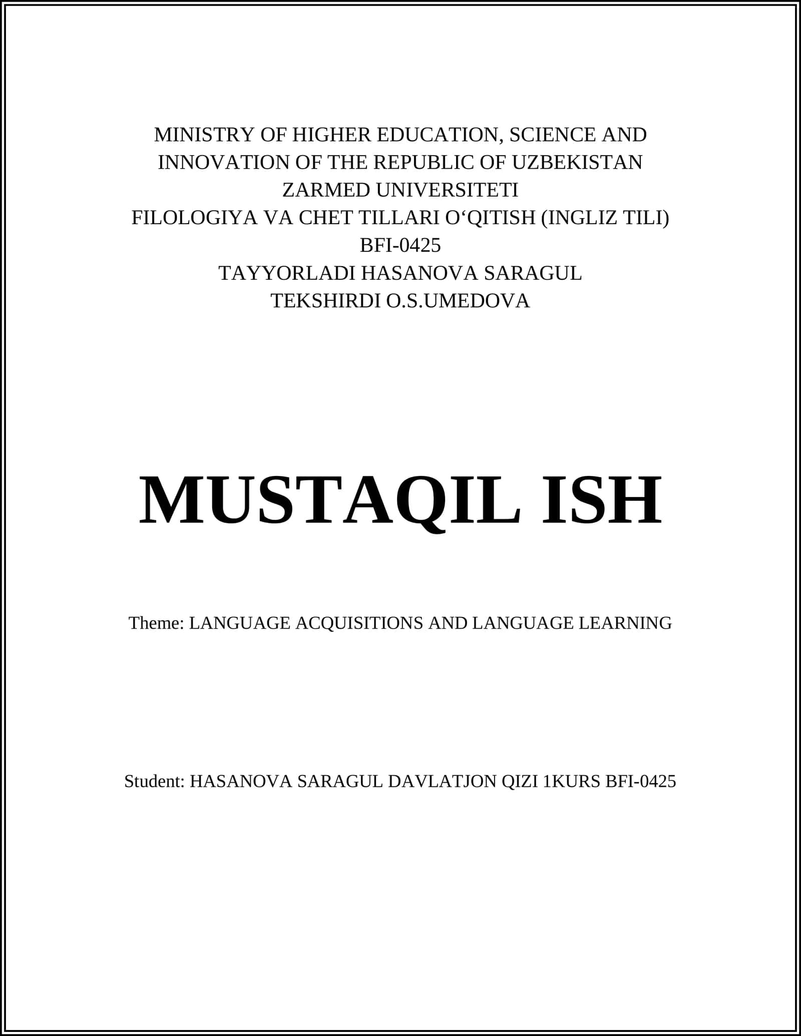 FILOLOGIYA VA CHET TILLARI OʻQITISH (INGLIZ TILI)