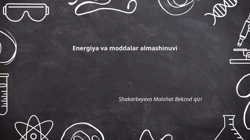 Energiya va moddalar almashinuvi