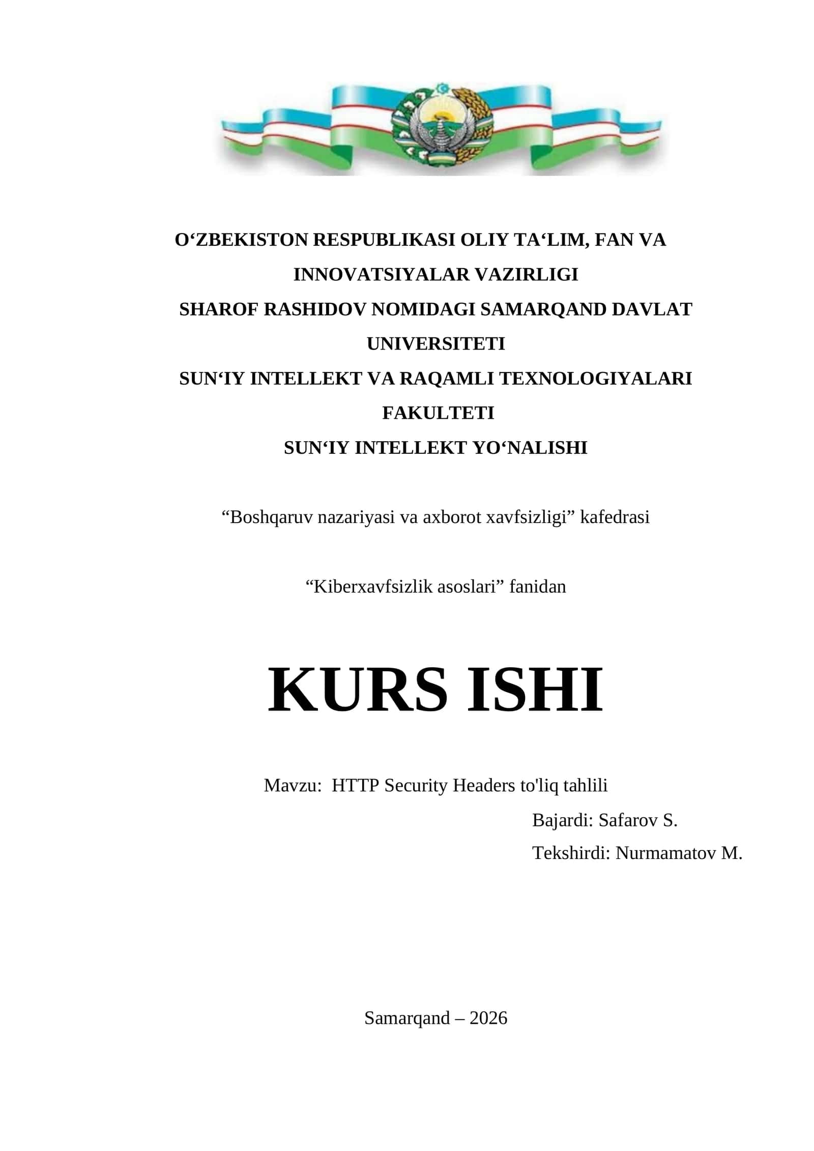 Kiberxavfsizlik asoslari
